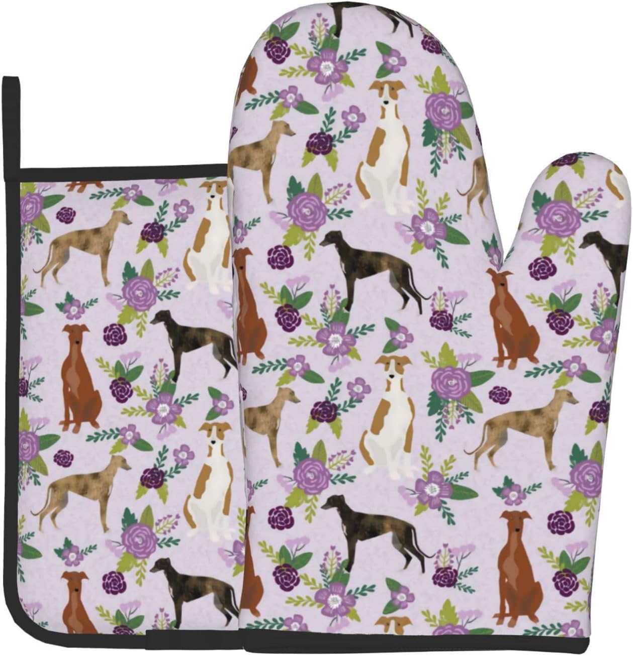 Non-Slip Cute Dog Oven Mitt Set: Heat Resistant Kitchen Essential