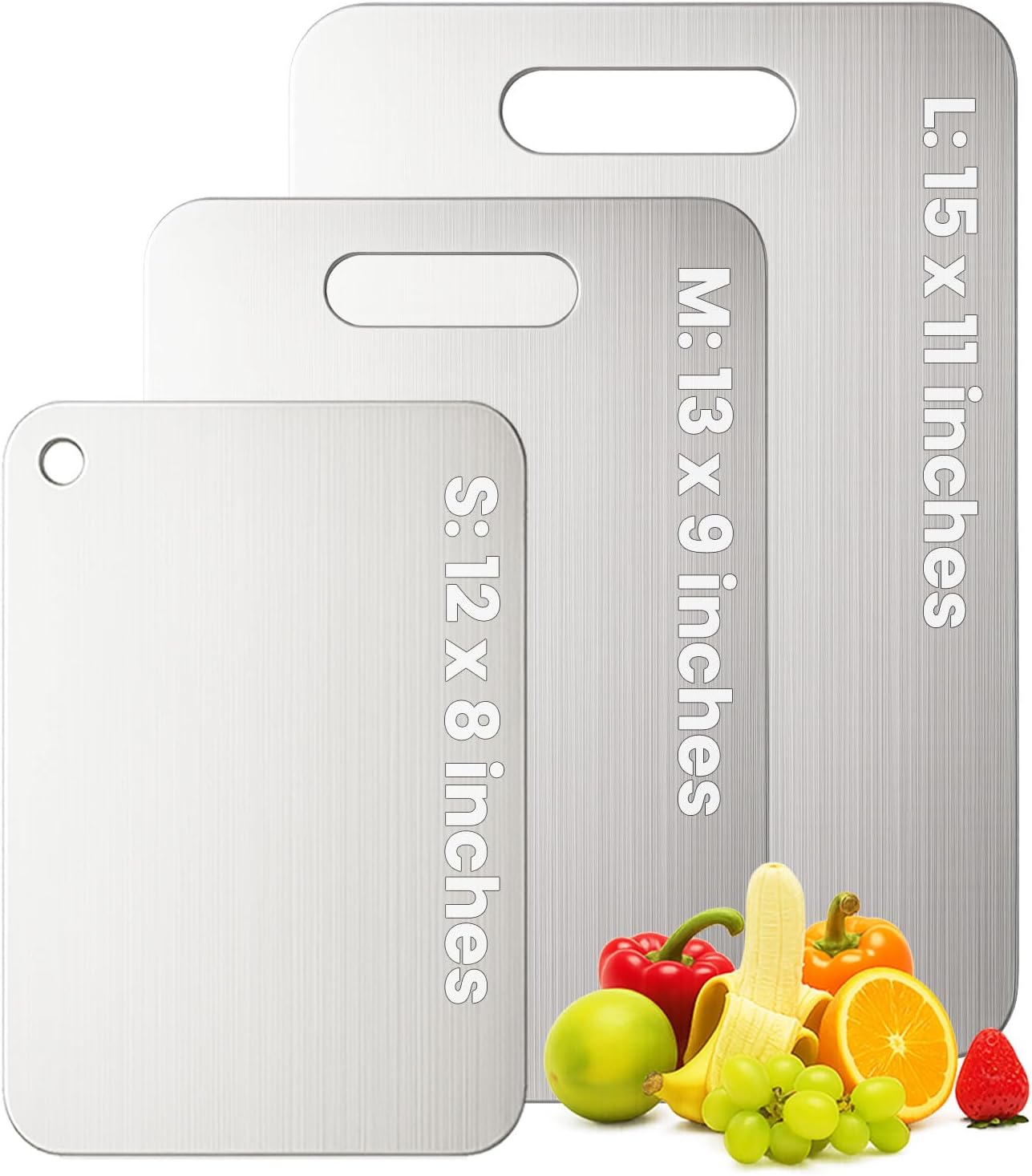 Titanium Cutting Board Set of 3 for Kitchen Hygiene & Durability