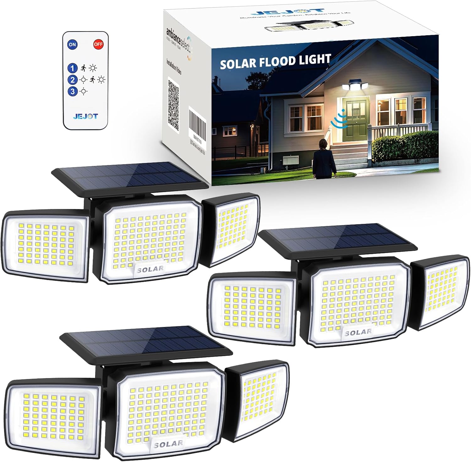 Super Bright Solar Security Light Outdoor with Remote Control