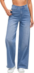 Wide Leg Jeans for Women Trendy High Waisted Stretchy Denim Pants