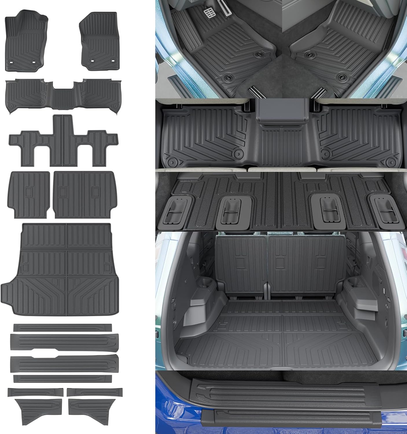 Rongtaod Floor Mats for 2025 Toyota 4Runner - Full Set 15pcs
