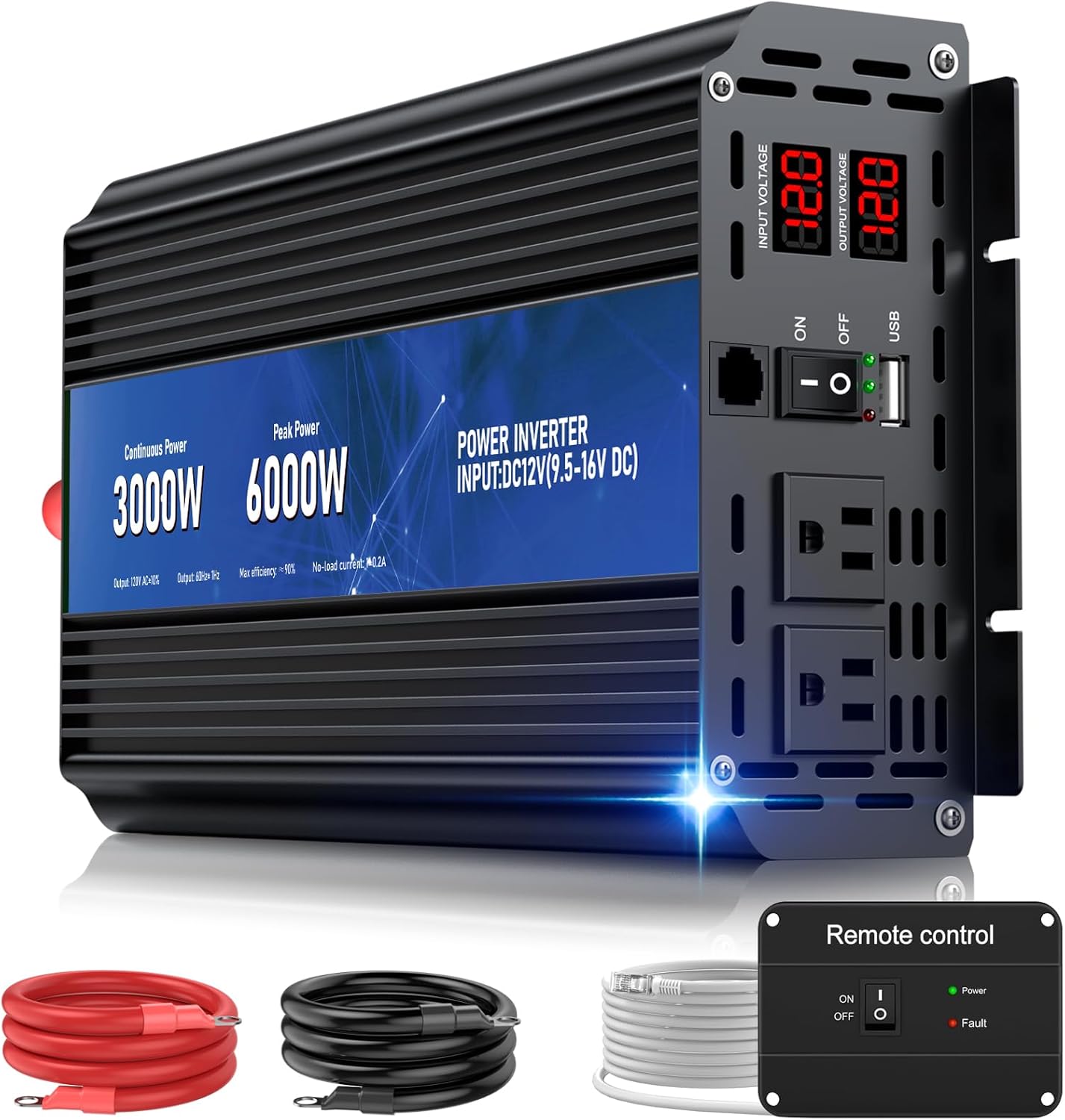 3000W Power Inverter with Remote Control for Outdoor Activities