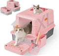 Stainless Steel Litter Box with Lid for Big Cat - 20L Enclosed