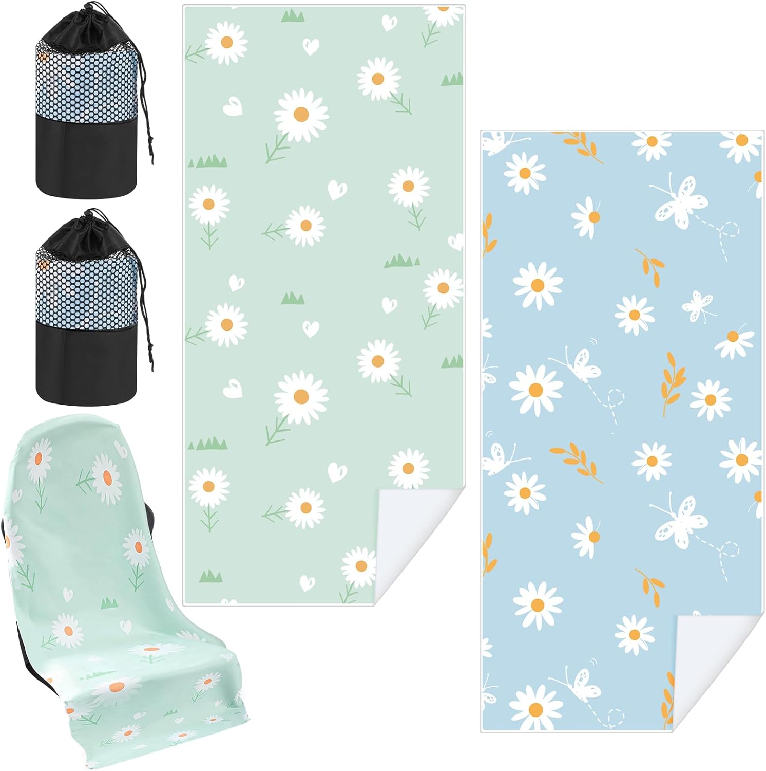 2 Pack Car Seat Towel Covers for Post Workout Sweat Protection