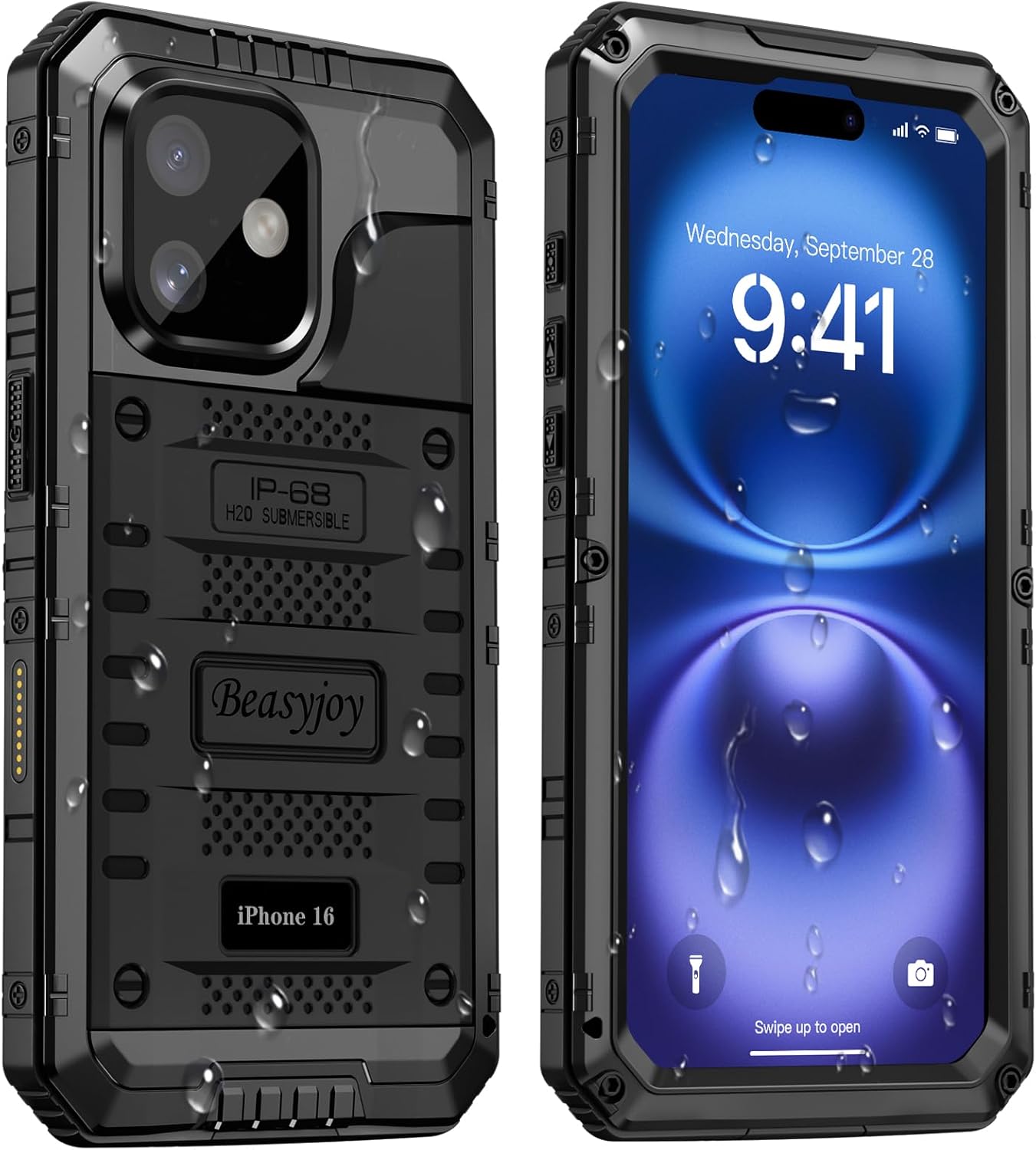 Beasyjoy iPhone 16 Case Waterproof Heavy Duty Full Body Cover