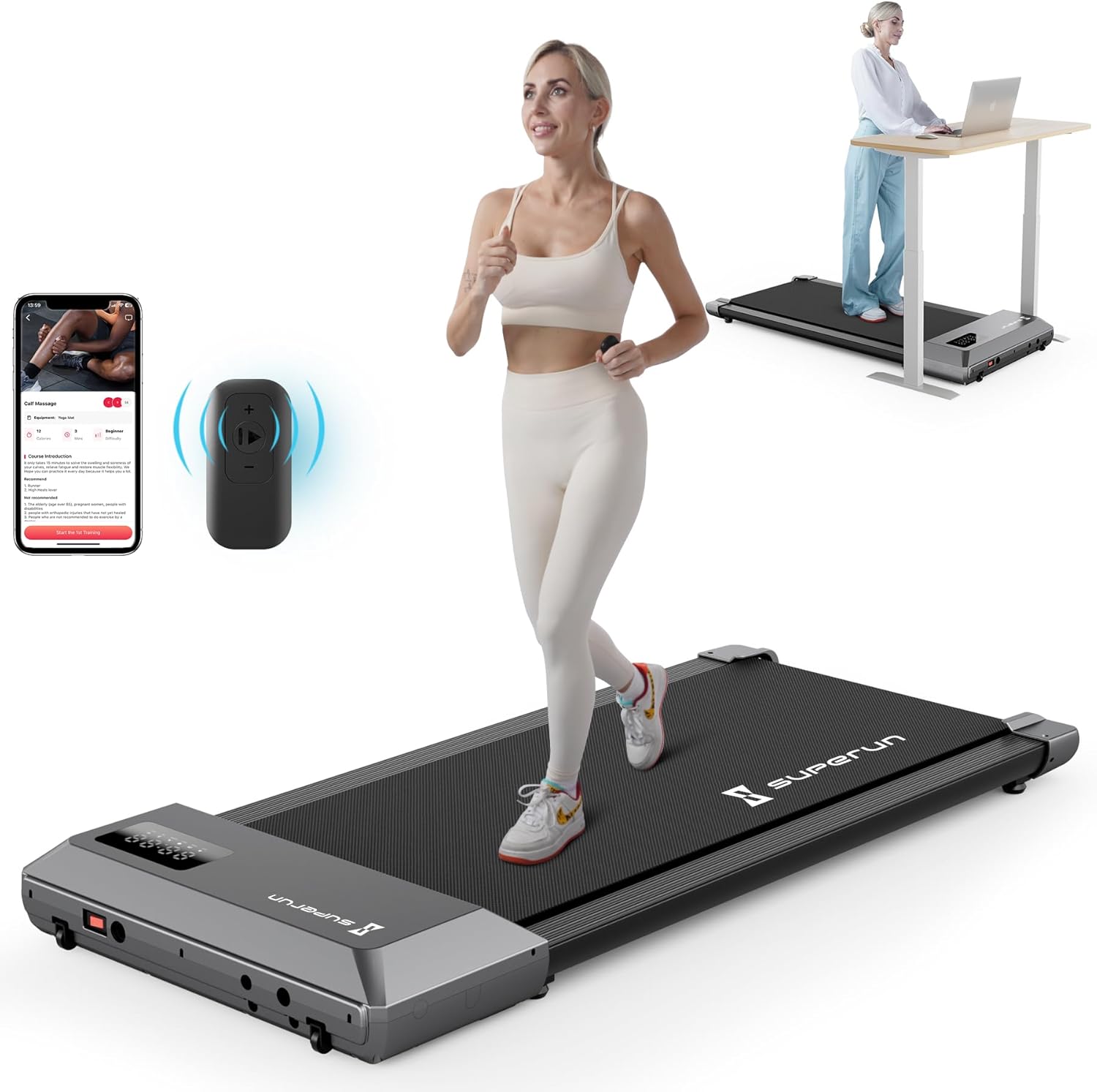 Superun Smart Walking Pad: Quiet Home Office Treadmill