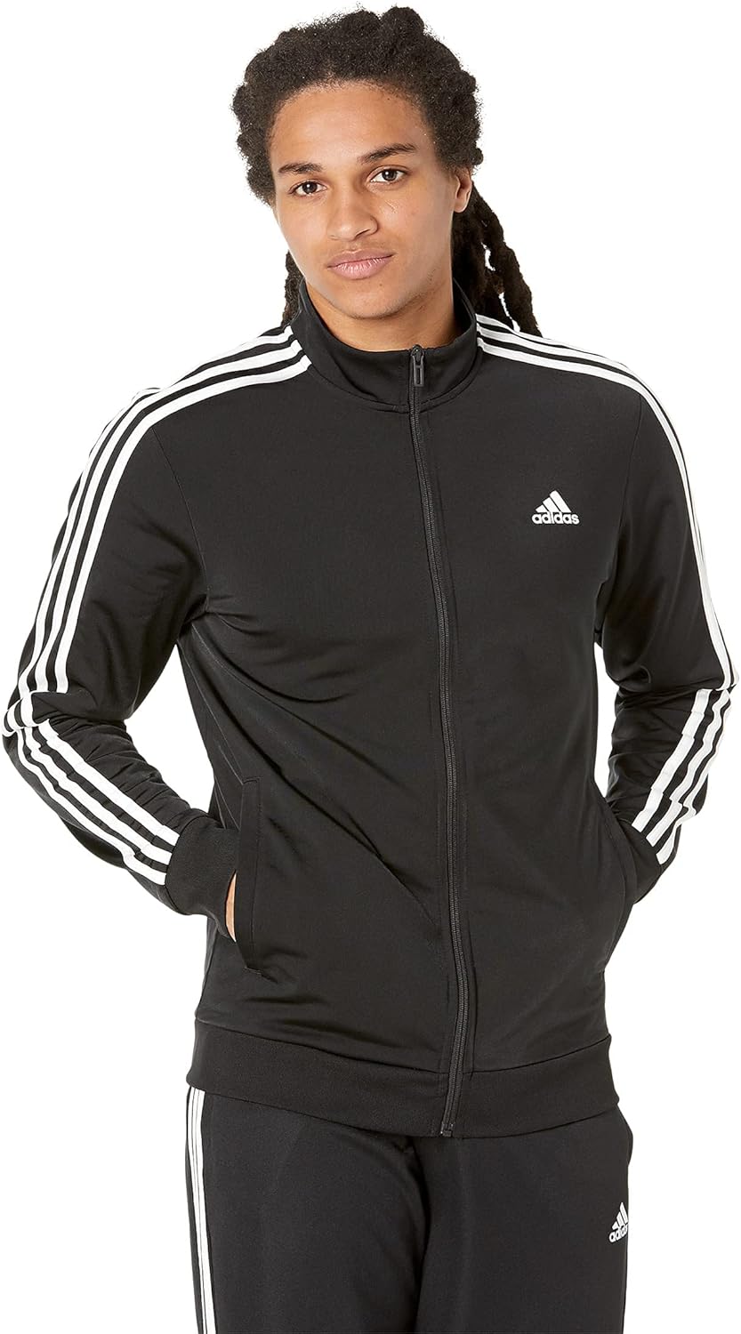 adidas Mens 3S Full-Zip Training Athletic Outerwear Casual