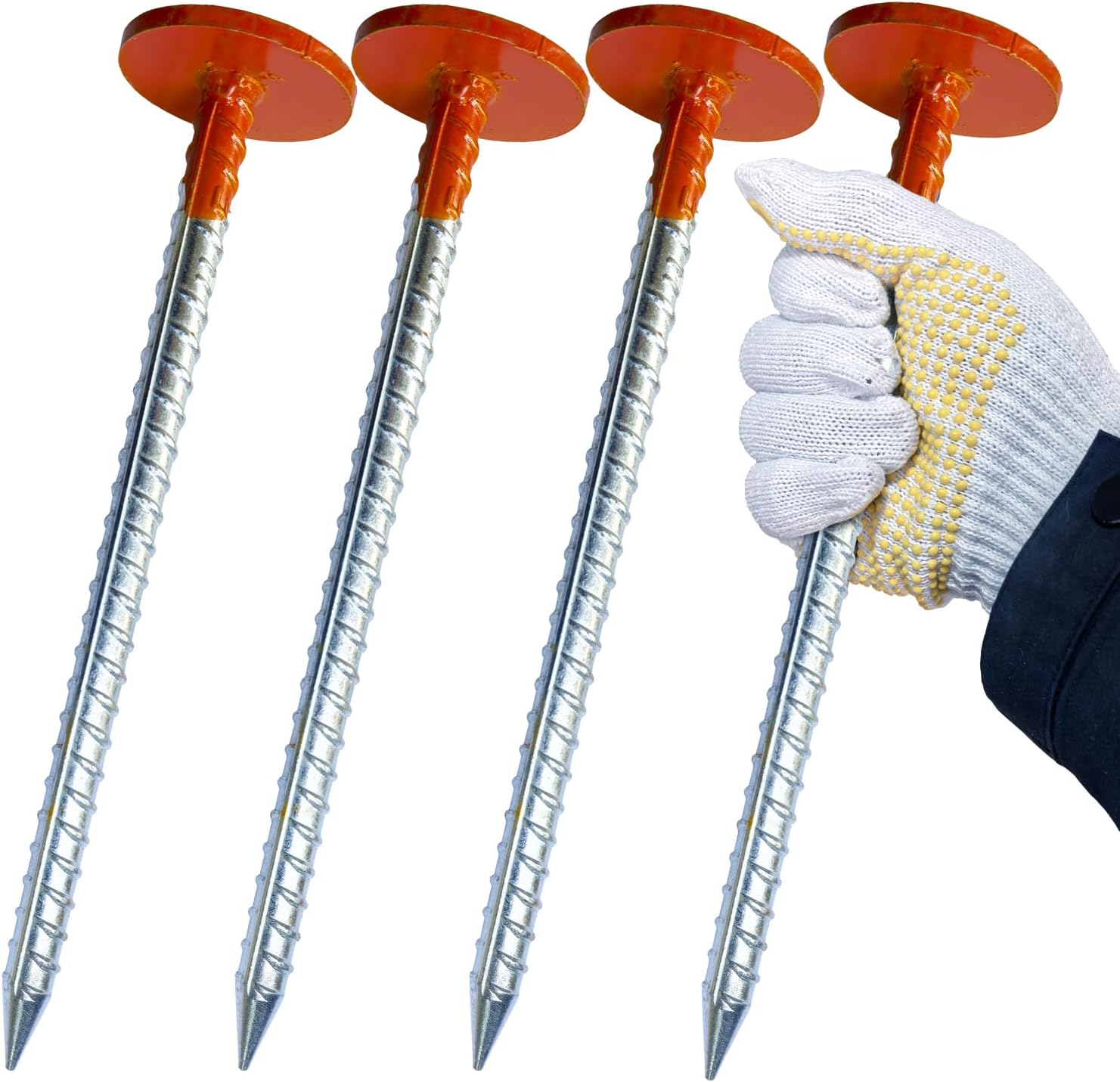 Rebar Survey Marker Stakes - Heavy Duty 12 Inch Hi-Vis Orange