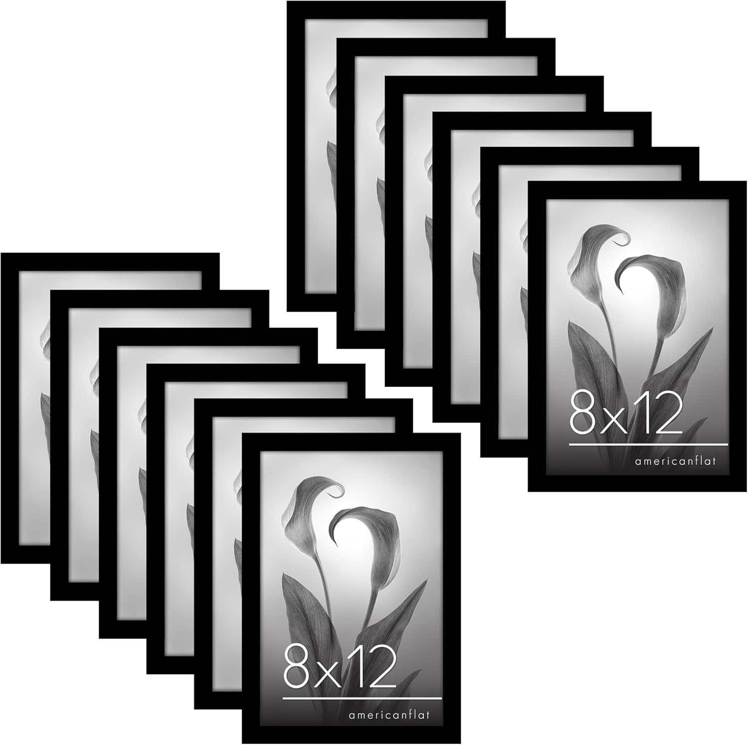 8x12 Picture Frame Set of 12 for Tabletop and Wall Display