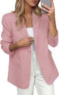 Blazers for Women Open Front Long Sleeve Suit Jacket - Office Fit