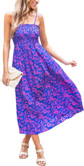 CUPSHE Women's Maxi Dress Ditsy Floral Smocked Summer Sundress