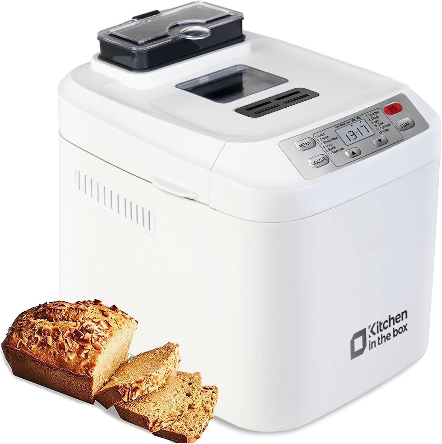 2LB Gluten-Free Bread Maker with Auto Fruit Dispenser