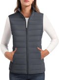 Women's Puffer Vest Lightweight Nylon Quilted Stand Collar - Packable
