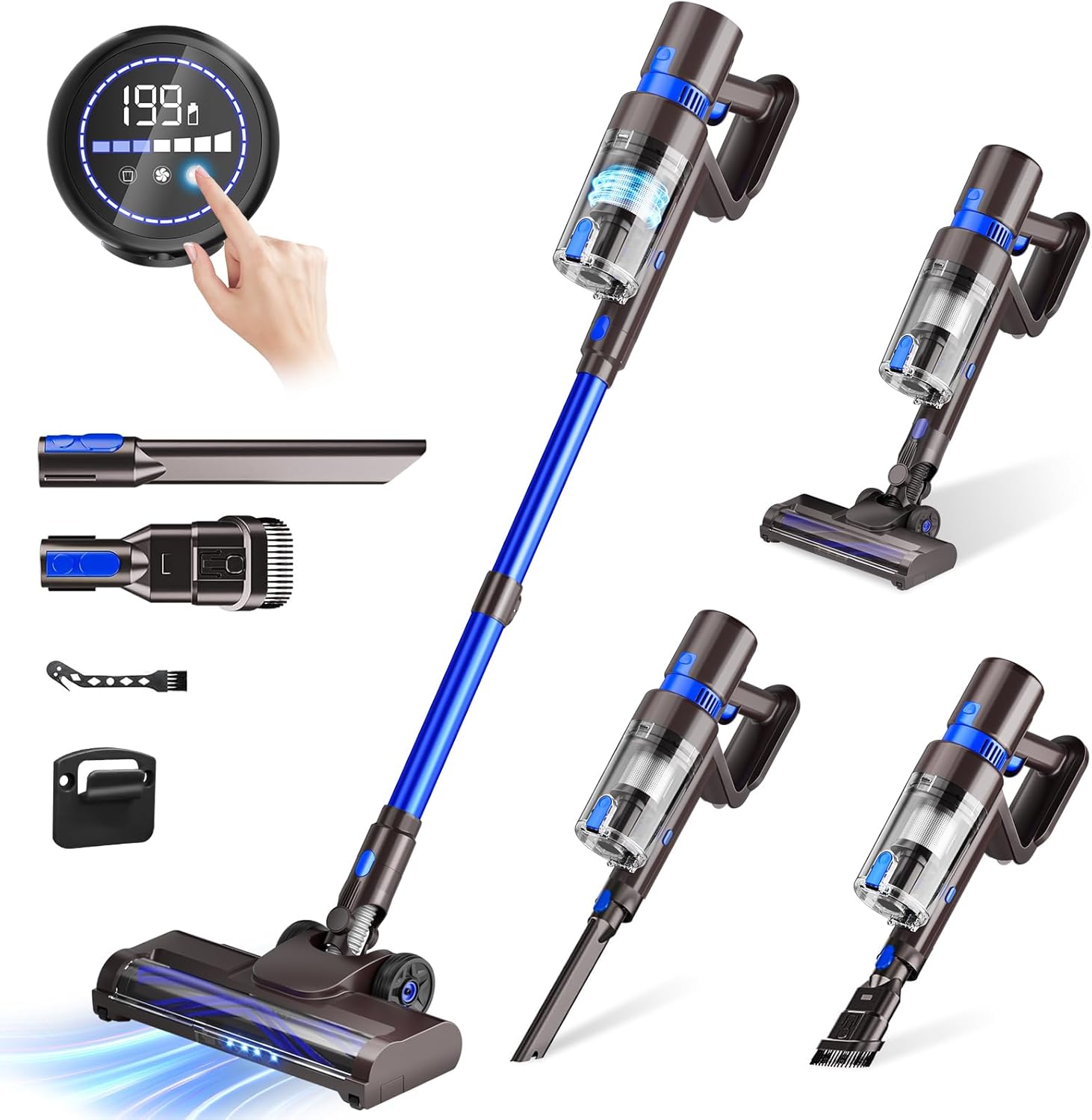 Powerful Cordless Stick Vacuum 45KPA - 45 Mins Runtime