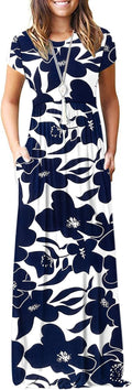 AUSELILY Women's Short Sleeve Loose Maxi Dress - Soft Jersey
