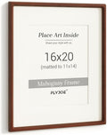 16 x 20 Picture Frame Natural Mahogany Wood - Handcrafted, Tempered