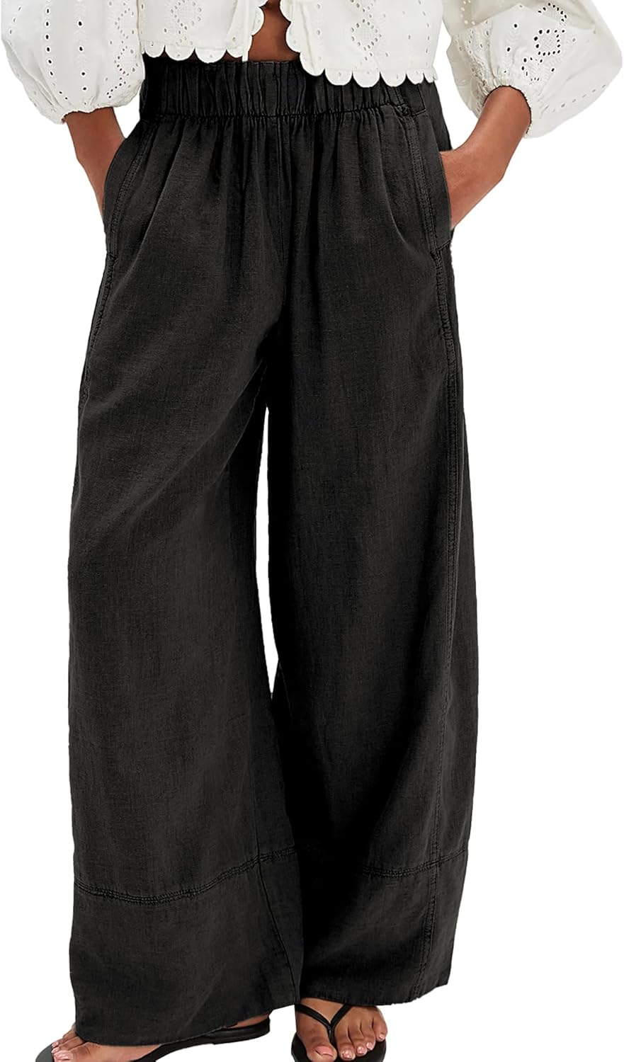 Linen Pants for Women: Casual Palazzo Pants with Pockets