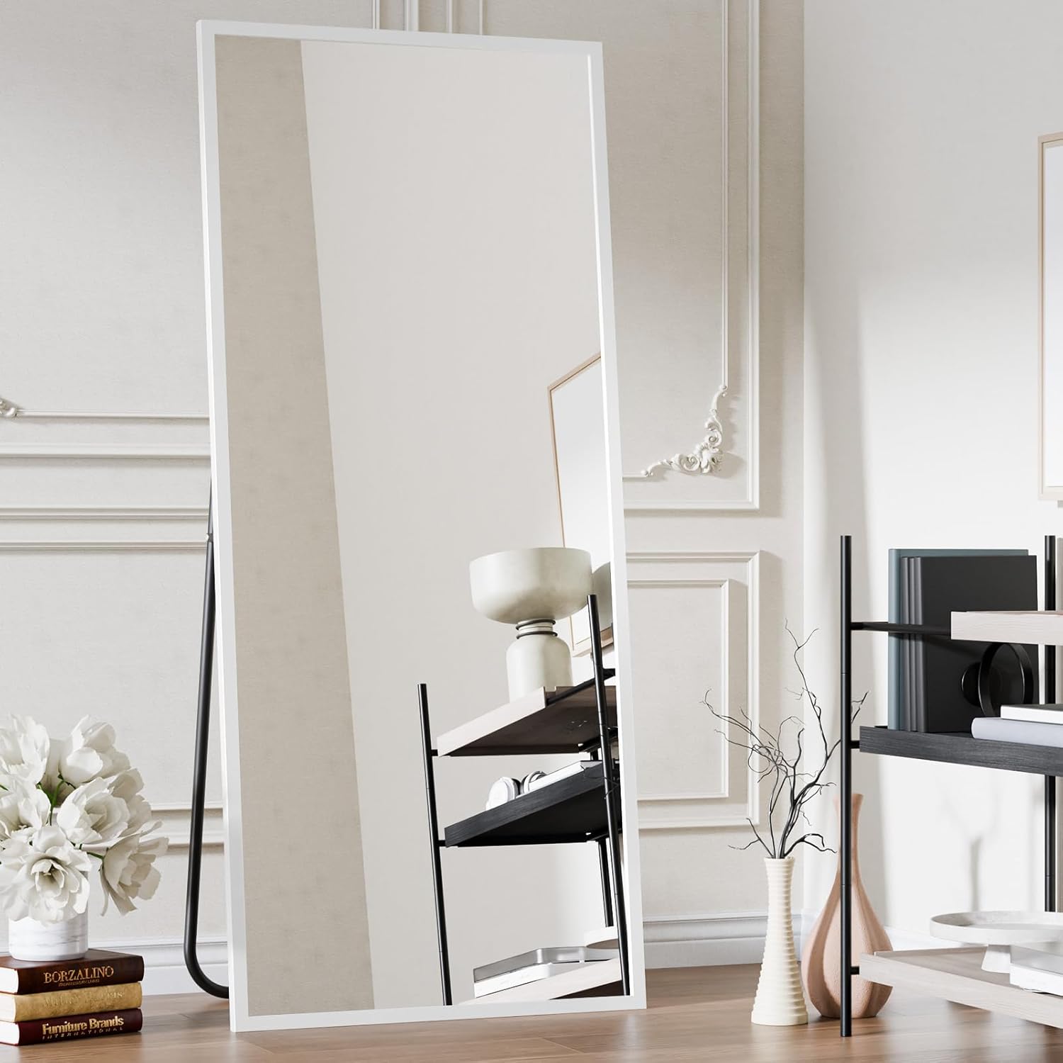 Koonmi Large Full Length Mirror 34x76 with U-Shaped Stand