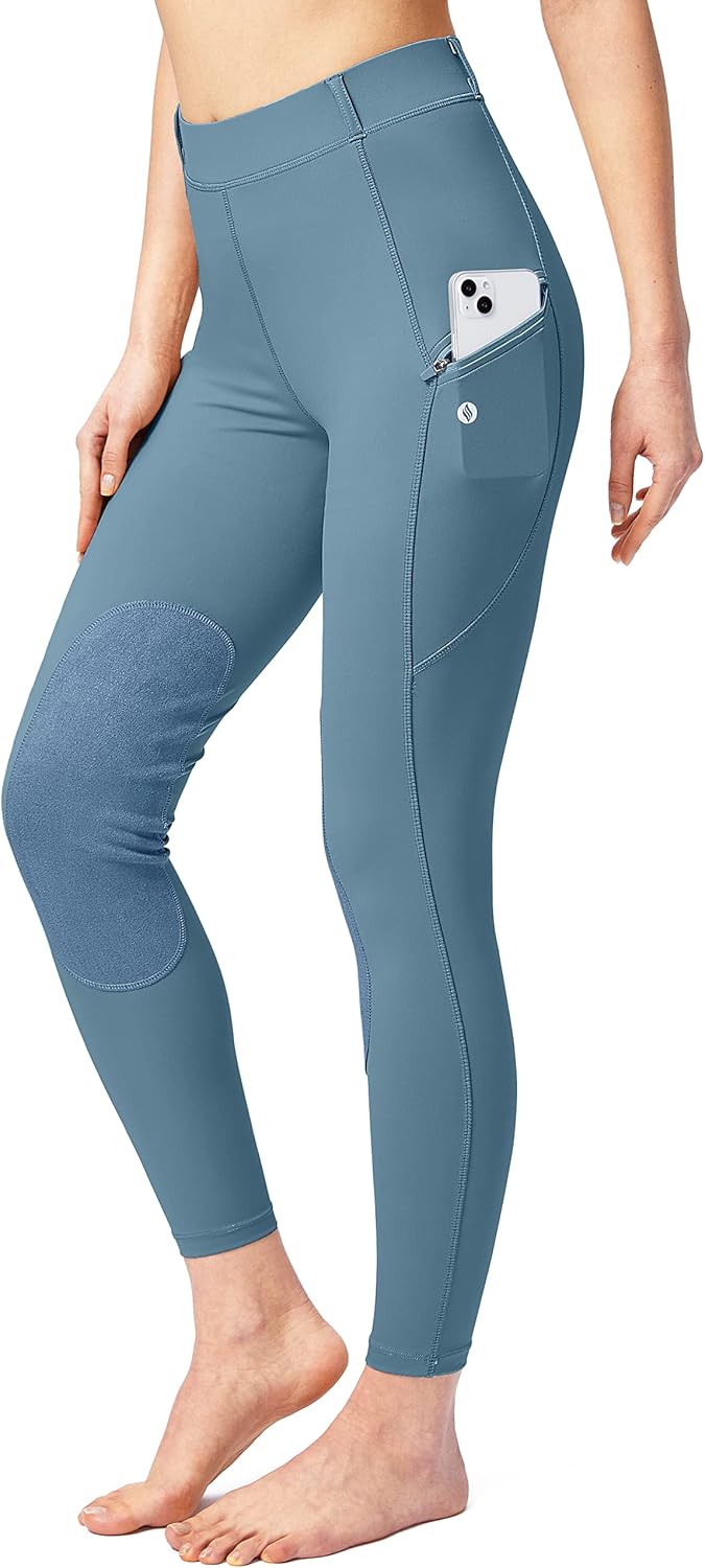 SANTINY Women's Horse Riding Pants with Zipper Pockets for Comfort