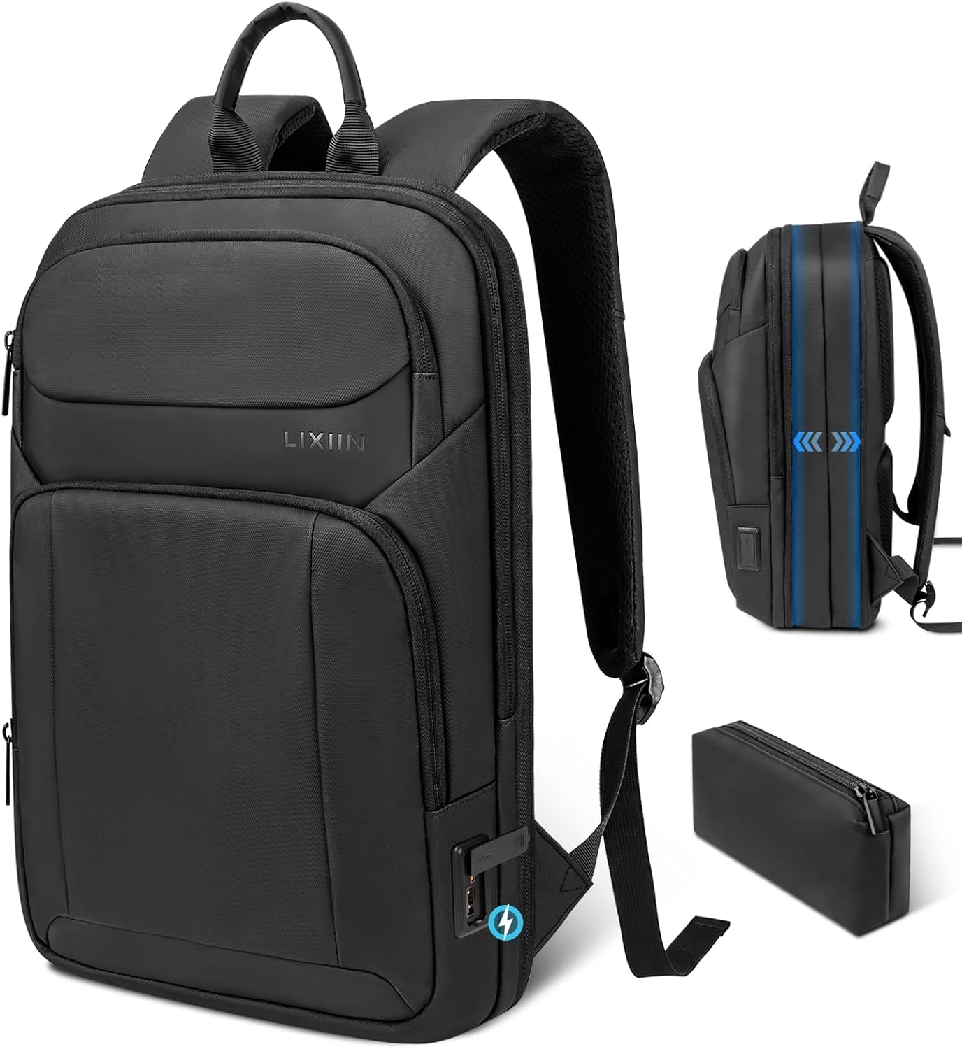 Slim Expandable Travel Laptop Backpack with USB Charging Port