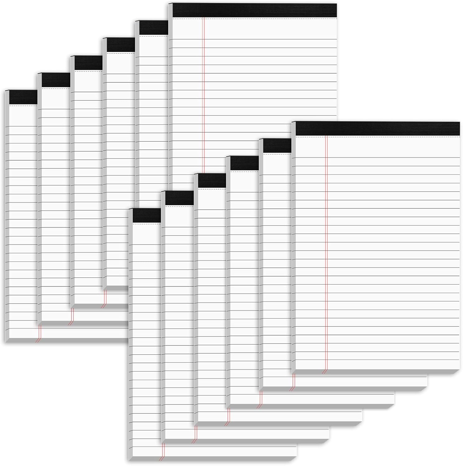 Nichela College Ruled Note Pads 12PK - Heavyweight Paper, Perforated Pages