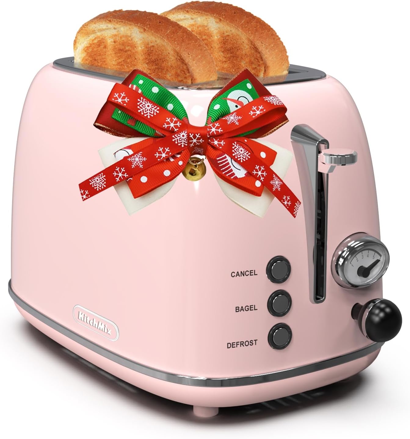Retro Stainless Steel Toaster with 6 Settings and 1.5 In Slots