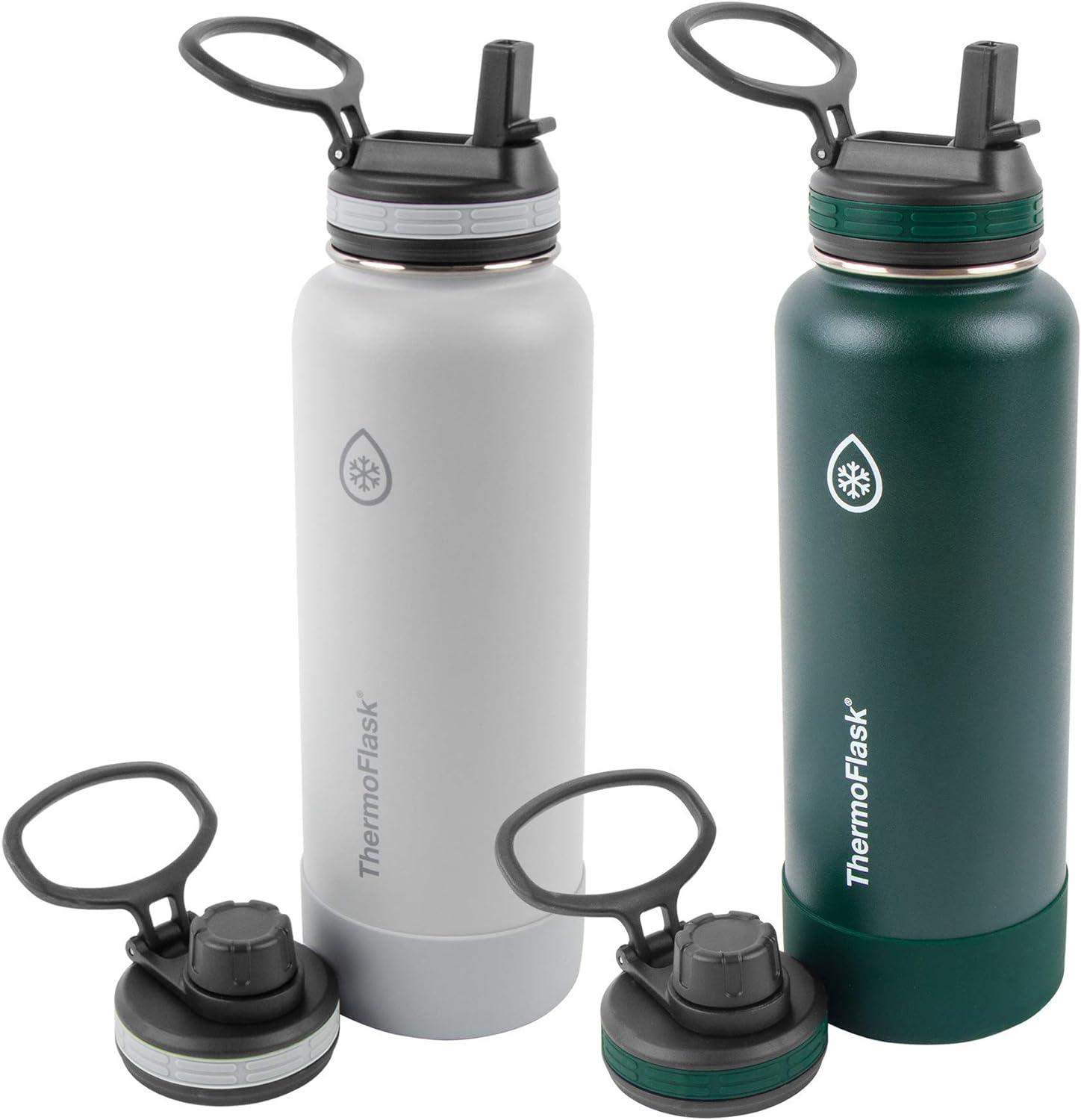 ThermoFlask Insulated Water Bottle Set - 40 oz Gray Pine