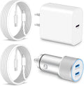 iPhone 16/15 Car Charger Kit - 40W Dual USBC + 20W Wall Block