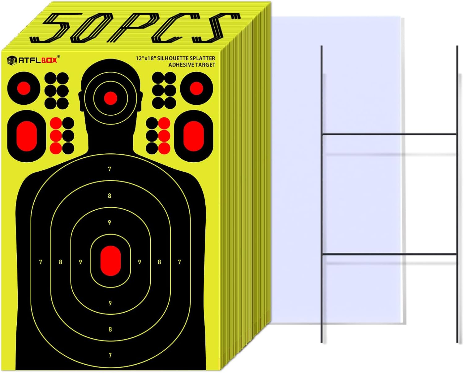 ATFLBOX 12x18 inch Silhouette Splatter Targets for Shooting