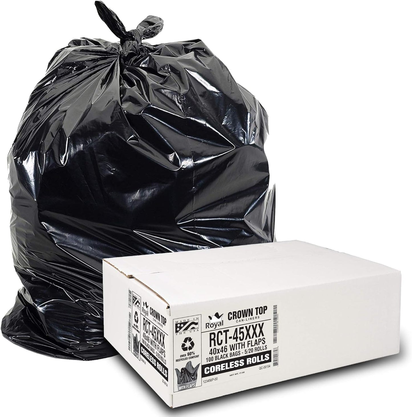 Heavy Duty 45 Gallon Trash Bags for Contractors and Yard Waste