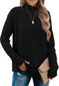 Women's Turtleneck Long Sleeve Sweater - Cozy Loose Knit Pullover Size