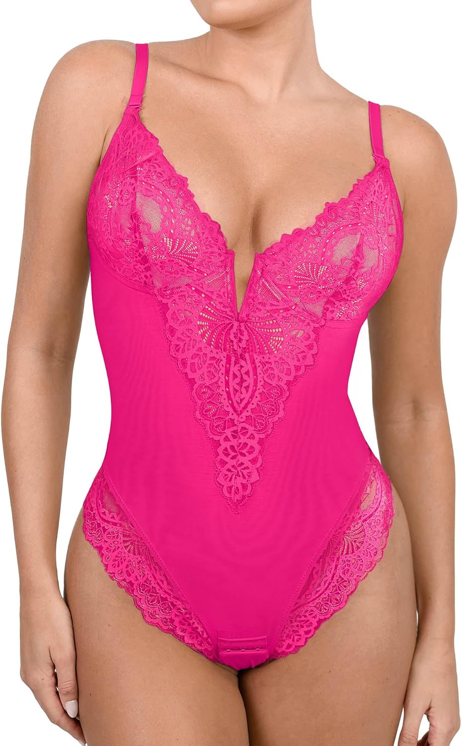 Popilush Shapewear Bodysuits for Women with Lace Corset Design