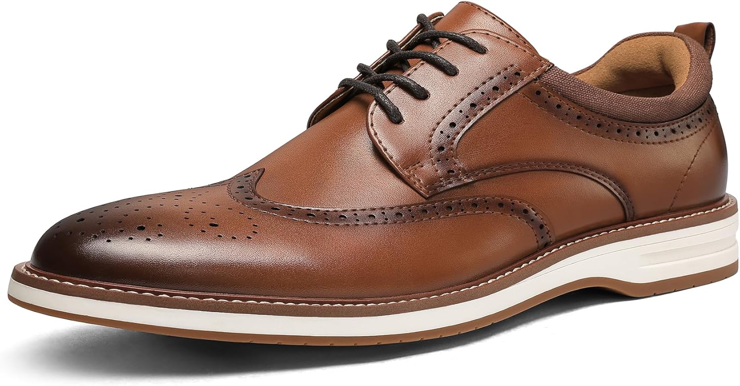 Men's Dress Shoes Business Formal Wingtip Oxford for Comfort