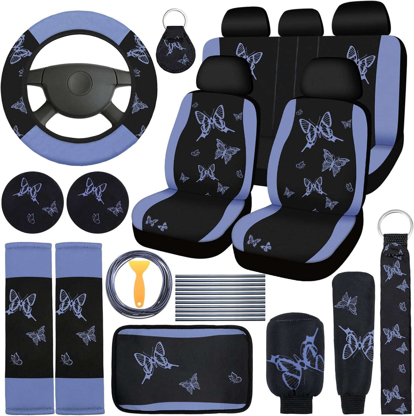 BBTO Butterfly Car Seat Full Set with Stylish Accessories for Women
