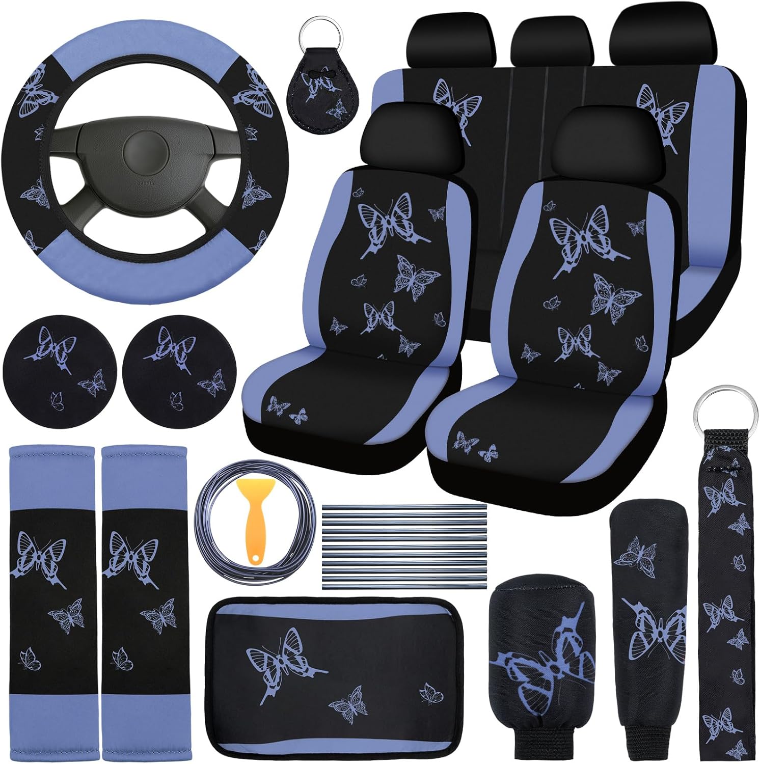 BBTO Butterfly Car Seat Full Set with Stylish Accessories for Women
