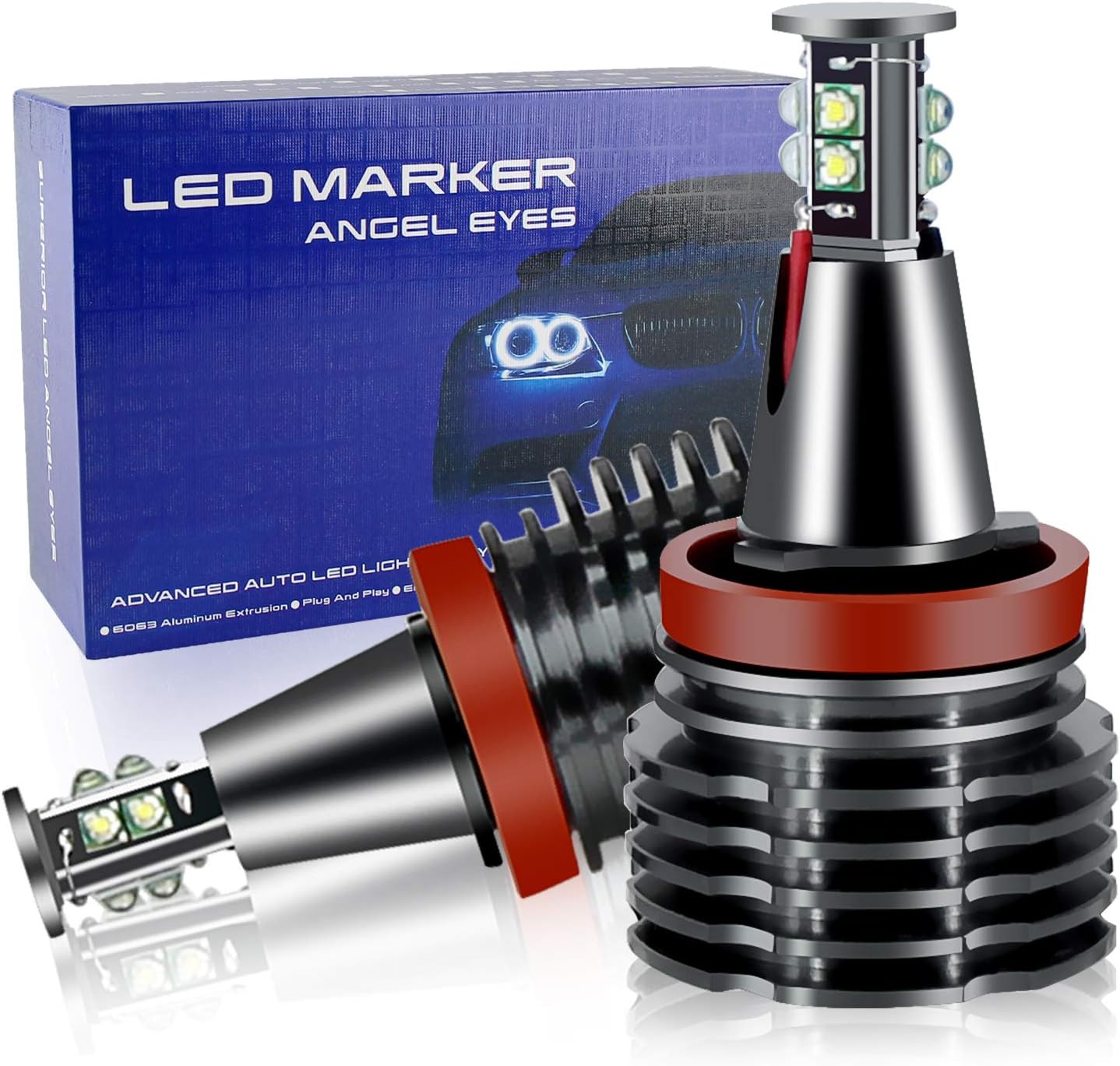 H8 LED Angel Eyes Halo Bulb Light for BMW E60 E61 E63 E64 E70 E90