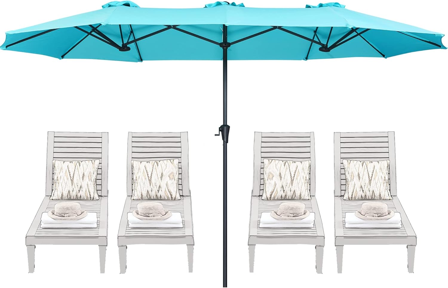 13FT Outdoor Umbrella for Patio - Large Double Sided Shade