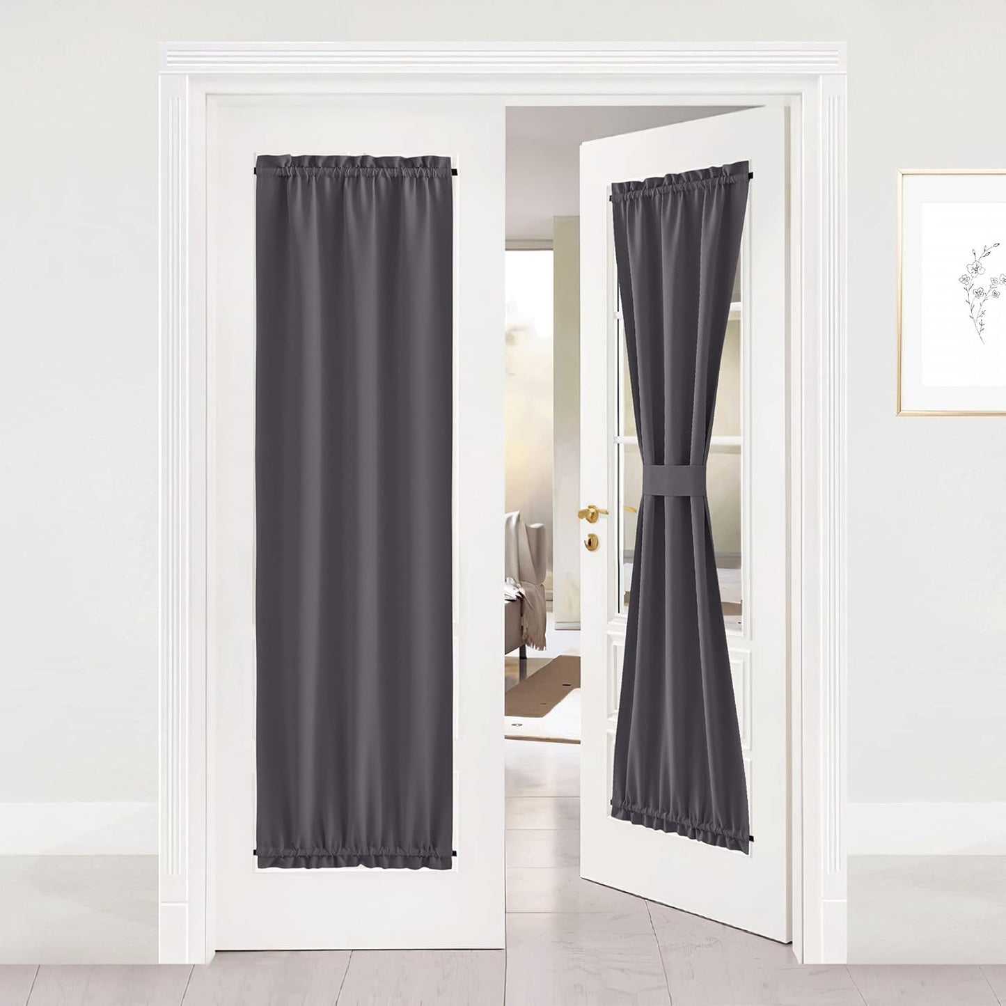 NICETOWN Grey Blackout French Door Curtain - Ultimate Privacy!