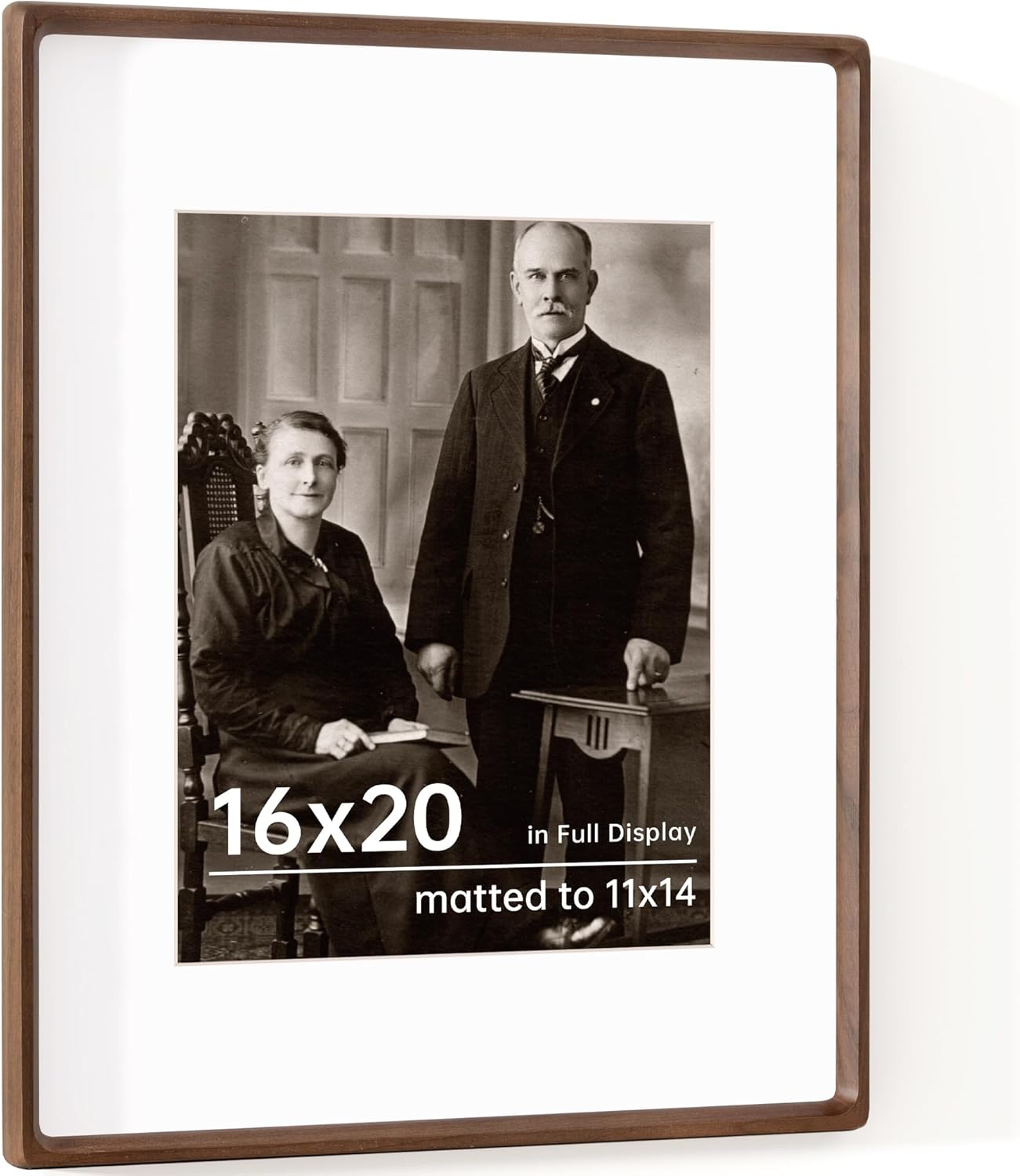 16x20 Frames USA-Sourced Natural Walnut Wood Picture Frame