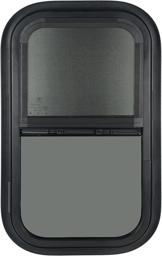 2 Pack Vertical RV Window with Tinted Glass and Net Screen