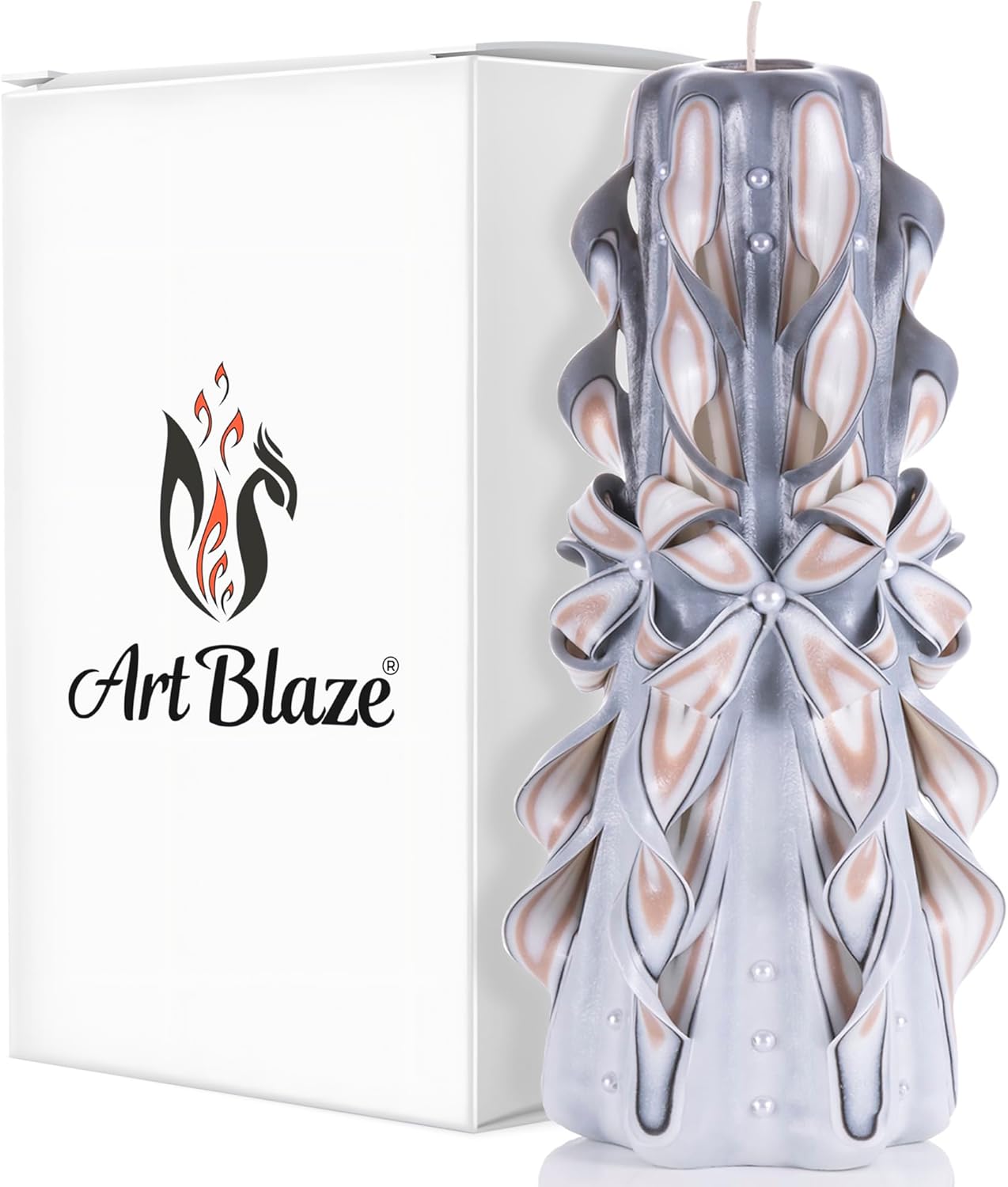 Handmade Long Burning Decorative Carved Candles for Home Decor