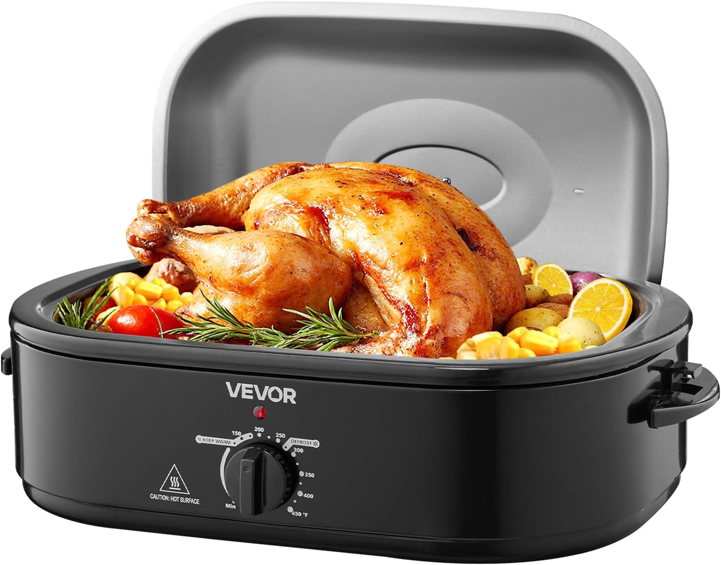 VEVOR 18QT Fast-Cooking Turkey Roaster with Self-Basting Lid