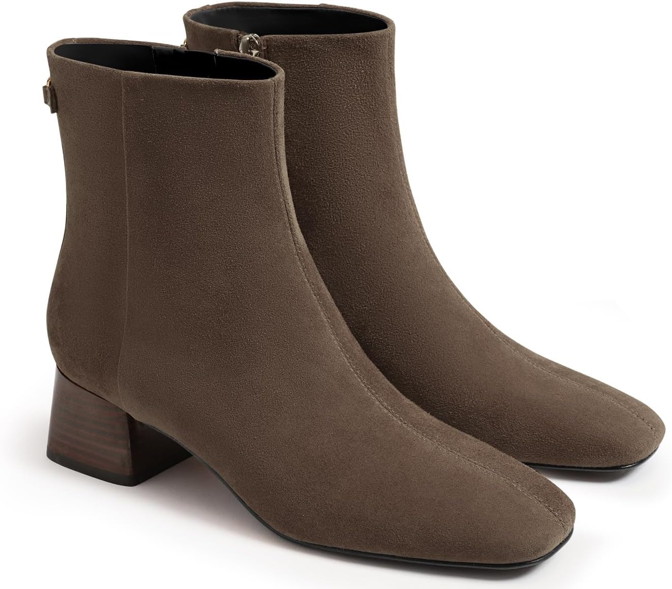 Coutgo Womens Ankle Boots with Chunky Low Heel for Winter