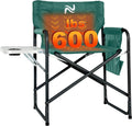 Heated Camping Chair with Side Table - Portable Directors Chair with 3