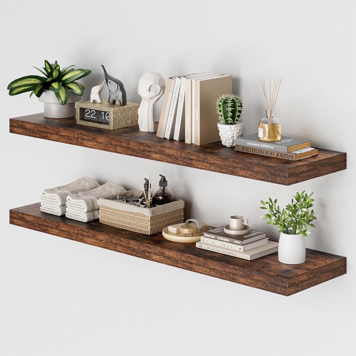 Heimlove 48W x 12D Long Floating Shelves for Stylish Storage