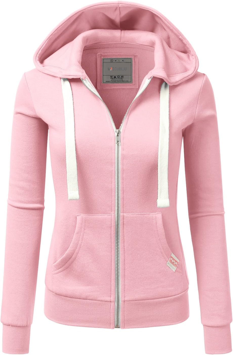 DOUBLJU Lightweight Thin Zip-Up Hoodie Jacket for Women Plus Size