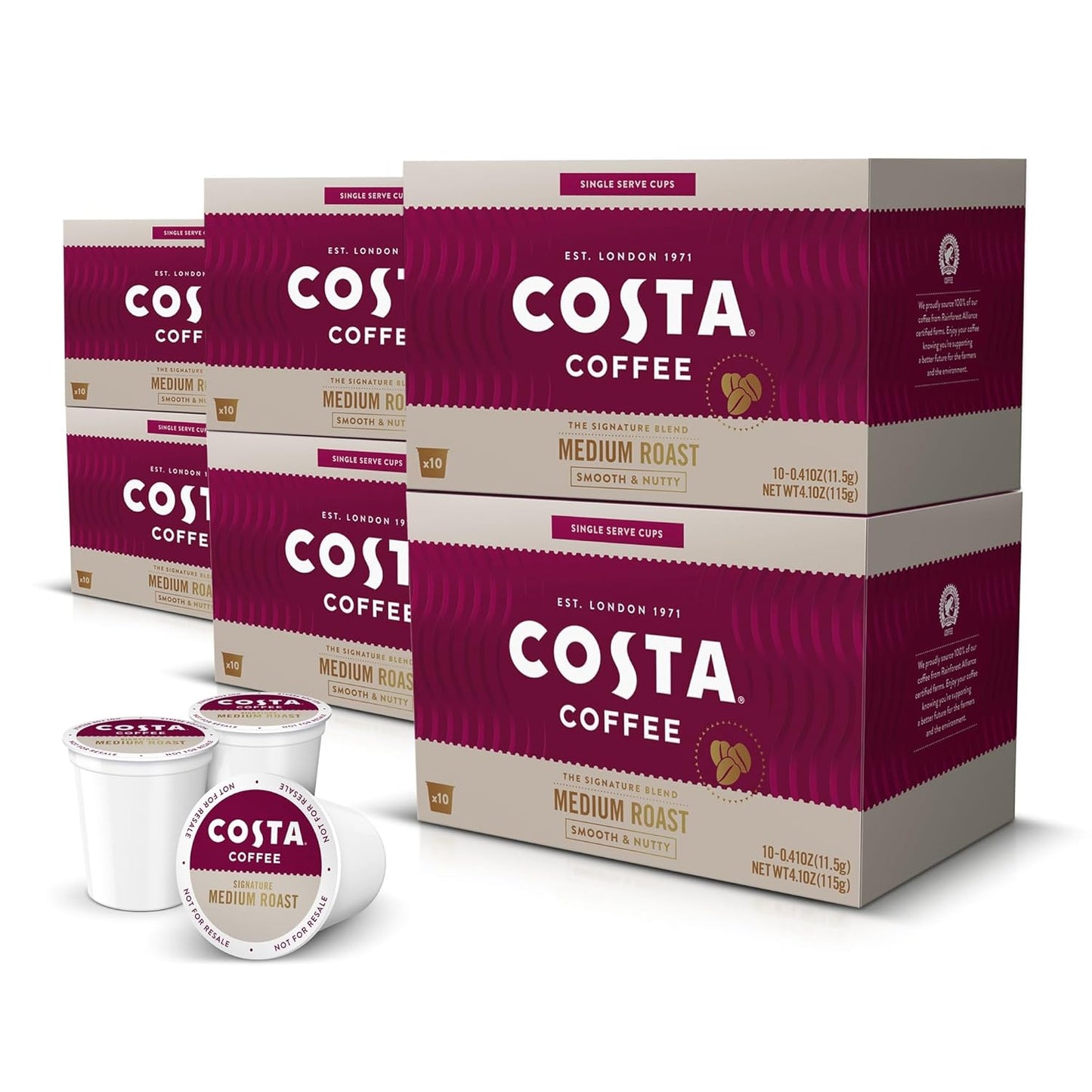 Costa Coffee Medium Roast Single Serve Pods - 60 ct Box Review