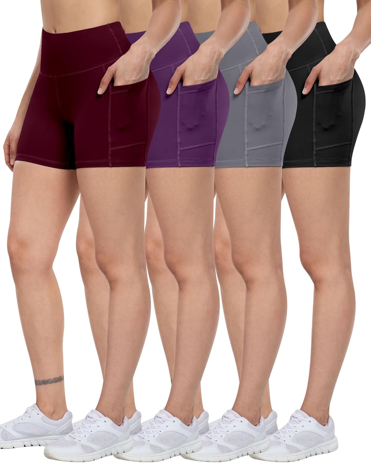 ATHVOTAR Biker Shorts for Women with Pockets - High Waisted