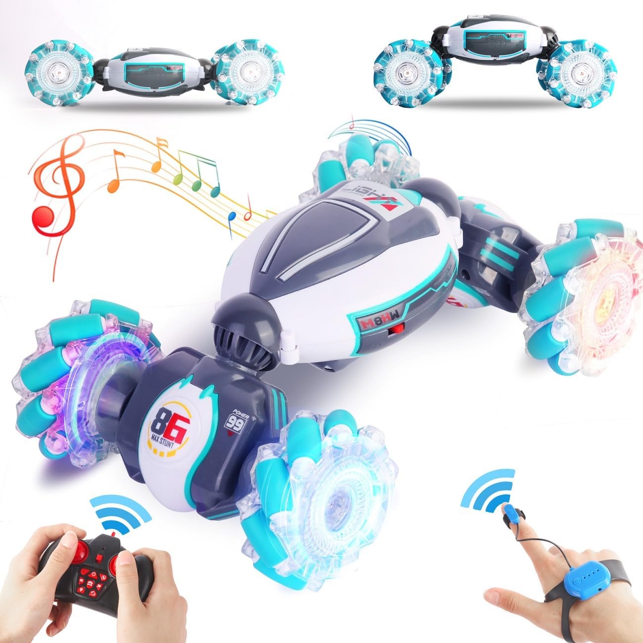 Dynamic 360 Double-Sided Stunt Car - Lights & Music!