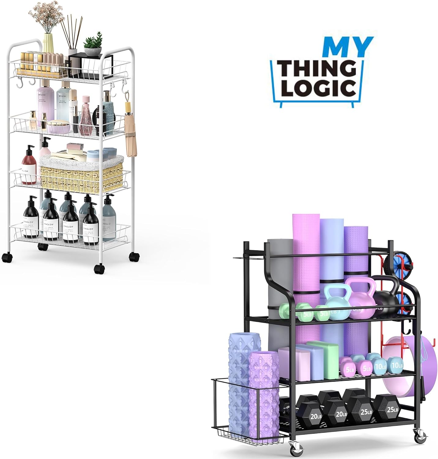 Mythinglogic 4-Tier Yoga Mat Cart - Organize Gym Gear!